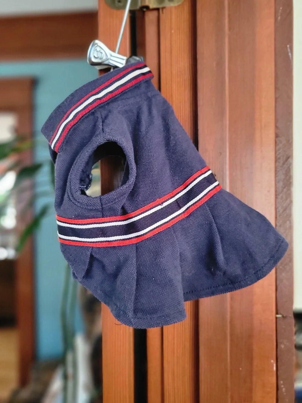 Zack & Zoey Navy Preppy Dog Dress XS Bow